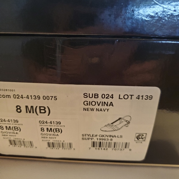 L Miller Navy Sandal W/Block Heel Size 8 - Picture 2 of 6